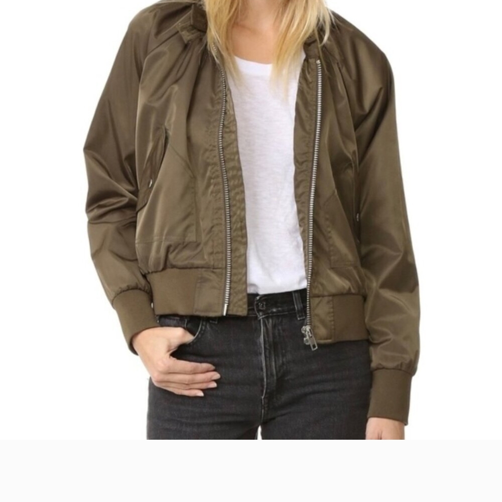 Olive Green Women's Bomber Jacket